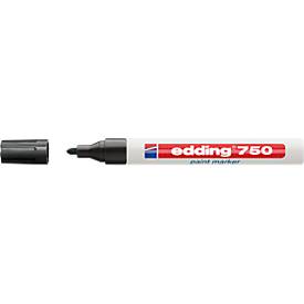 Edding Lakmarker 750 2 - 4 mm. zwart (doos 10 stuks)