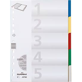 DURABLE Kunststoff-Register, A4, PP, 5-teilig