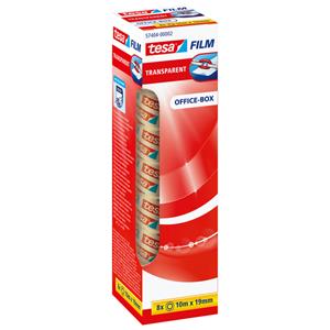 Tesa Plakband film transparant ft 19 mm x 10 m, 8 rolletjes