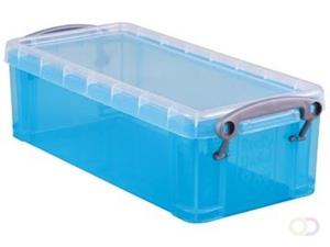 Really Useful Box 0,9 liter, transparant helblauw