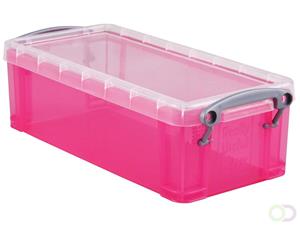 Really Useful Box 0,9 liter, transparant helroze