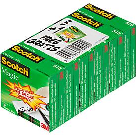 Scotch plakband Magic Tape ft 19 mm x 33 m, pak van 6 rollen