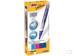 Bic Velleda whiteboardmarker liquid ink fashion kleuren ophangbaar doosje van 4 stuks