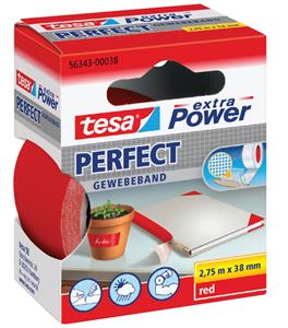 TESA Plakband  textiel 38mmx2.75m rood