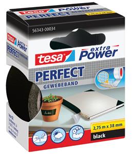 TESA Klussentape Extra Power 38 mm x 2.75 m. zwart (rol 2.75 meter)