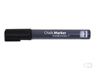 Krijtmarker  whiteboard fluor zwart 1-5mm