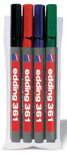 Edding whiteboardmarker e-361 etui 4 stuks in geassorteerde kleuren