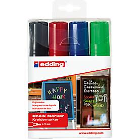 edding e-4090 Kreidemarker Schwarz, Rot, Blau, Grün 4 mm, 15mm