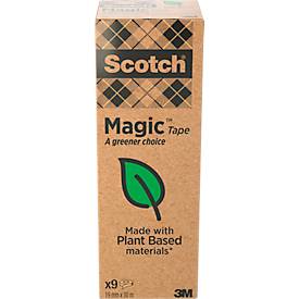 Scotch Plakband Magic ''A greener choice'' Torenverpakking van 9 rollen. 19 mm x 33 m (pak 9 rollen)