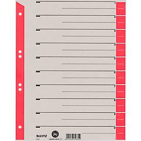 LEITZ Trennblätter 1652 A4 grau/rot farbige Taben 230g 100 Blatt