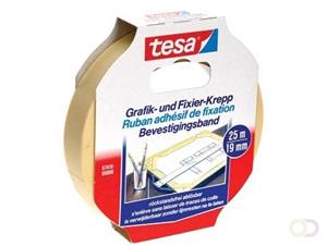 TESA Afplaktape 19 mm x 25 m. asgat 76 mm (rol 25 meter)