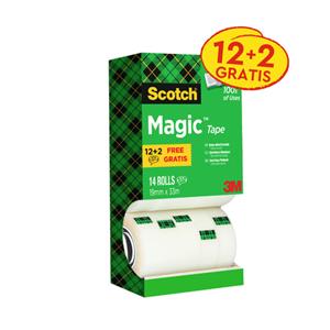 3M Scotch Klebefilm Magic 810, 19 mm x 33 m, 10+4 GRATIS