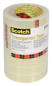 Scotch Plakband  550 19mmx66mm transparant krimp 8rollen