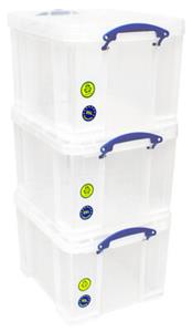 reallyusebox Really Useful Box Aufbewahrungsbox 3er-Set, 35 Liter