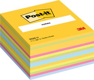 Post-itnotes Memoblok  2030U kubus 76x76mm neon regenboog