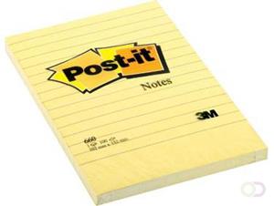 Post-it Memoblok  660YEL 102x152mm geel gelijnd