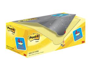 Post-it Notitieblok Cabinet Pack - Neon 76 x 76 mm. kanariegeel (pak 20 blokken)