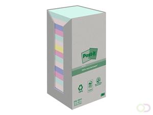 Post-it Notitieblok gerecycled - Torenverpakking Regenboogpastel. 76 x 76 mm (pak 16 blokken)