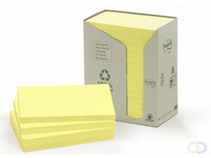 3M Notitieblok gerecycled - Torenverpakking Pastelgeel. 76 x 127 mm (pak 16 blokken)