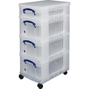 Reallyusefulbox Really Useful Box trolley met 4 opbergdozen