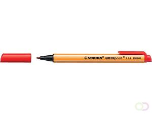 Stabilo Fineliner GREENpoint 0.8 mm. rood (doos 10 stuks)