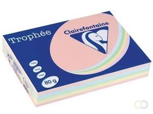 Clairefontaine Trophée Pastel A4, 80 g, 5 x 100 vel, geassorteerde kleuren