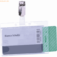 DURABLE Namensschild DOPPELBOX mit Clip, transparent