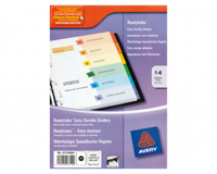 Tabbladen Avery Readyindex 9-gaats 6-delig 1-6 assorti