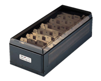 Visitekaartenbak KW-TRIO 75x105x270mm tbv 800 visitekaartjes metaal
