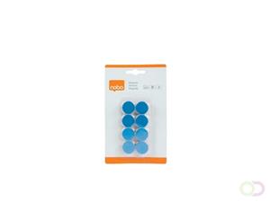 Nobo magneten diameter van 20 mm, blauw, blister van 8 stuks