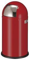 Wesco Prullenbak met pushdeksel Pushboy  50 ltr rood