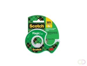 Scotch plakband Magic Tape ft 19 mm x 25 m, blister met dispenser en 1 rolletje