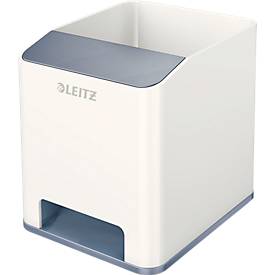 LEITZ Sound Stifteköcher WOW Duo Colour, 2 Fächer, weiß