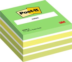 3M Kubus pastel 76 x 76 mm. pastelgroen (blok 450 vel)