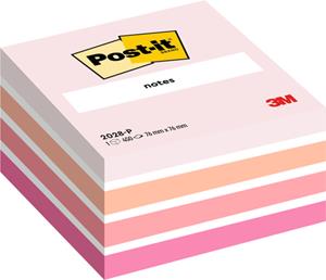 3M Kubus Pastel 76 x 76 mm. pastelroze-tinten (blok 450 vel)