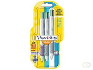 papermate Paper Mate 4-kleuren balpen InkJoy Quatro, blister 2 + 1 gratis