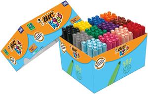 Kleurstift BicKids Visacolor XL Ecolutions Schoolbox 144 stuks assorti