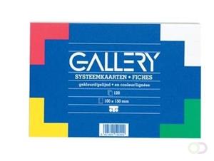 Gallery gekleurde systeemkaarten, ft 10 x 15 cm, gelijnd, pak van 120 stuks