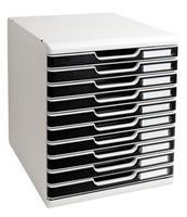 EXACOMPTA Schubladenbox MODULO A4, 10 Schübe, schwarz