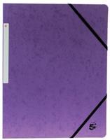 Pergamy elastomap, ft A4 (24x32 cm), uit karton, met elastieken zonder kleppen, pak van 10 stuks, paars