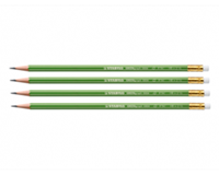 STABILO GREENgraph 6004 Bleistifte HB grün mit Radierer 12 St.