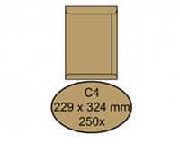 Envelop  akte C4 229x324mm bruinkraft 250stuks