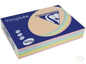 Clairefontaine Trophée Pastel A4, 160 g, 5x50 vel, geassorteerde kleuren