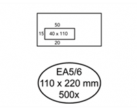 hermes Envelop  EA5/6 110x220mm venster 4x11links zelfkl 500