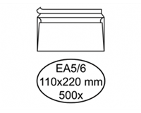 Envelop  bank EA5/6 110x220mm zelfklevend wit 500st.