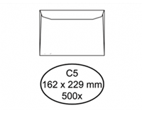 Quantore Envelop  bank C5 162x229mm wit 500stuks