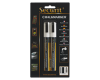 Securit krijtmarker medium, blister met 2 stuks, wit