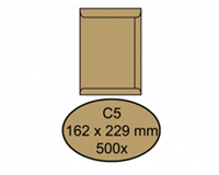 Quantore Envelop  akte C5 162x229mm bruinkraft 500stuks