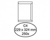 Envelop  akte C4 229x324mm wit 250stuks