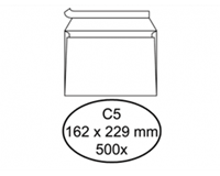 Envelop  bank C5 162x229mm zelfklevend wit 500stuks